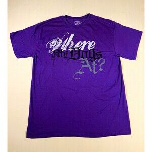 Chemistry Mens XL Purple Cotton Knit Graphic Print Crew Neck Short Sleeve Tee